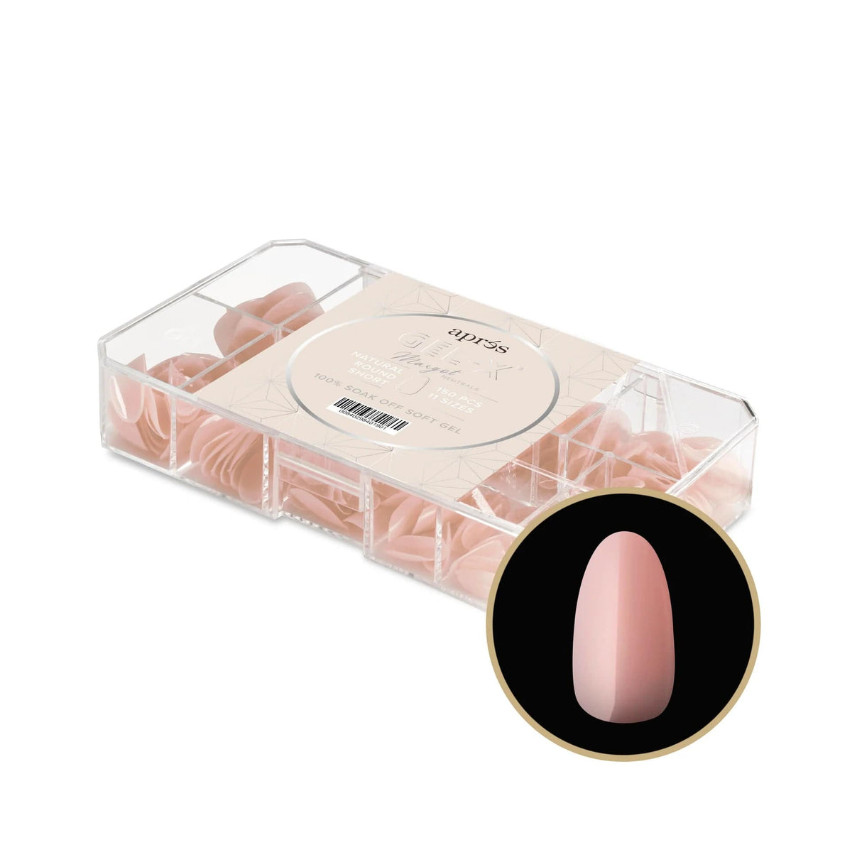 Apres Gel X™ NEUTRALS Box of 150pcs Margot Natural Round Tips