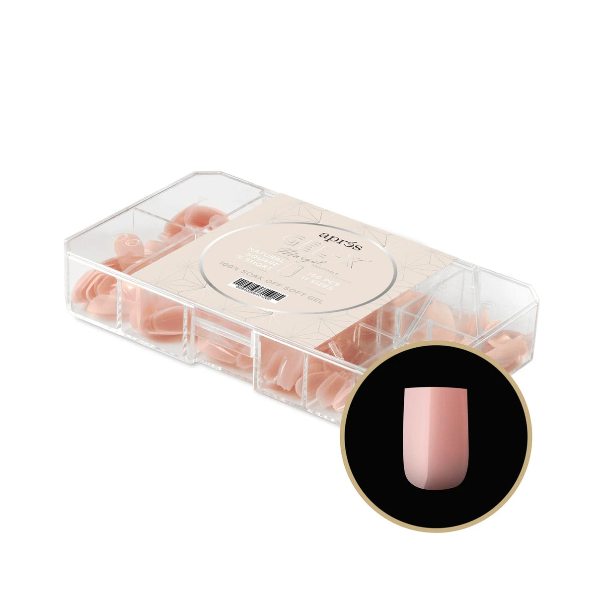 Apres Gel X™ NEUTRALS Box of 150pcs Margot Natural Square Tips