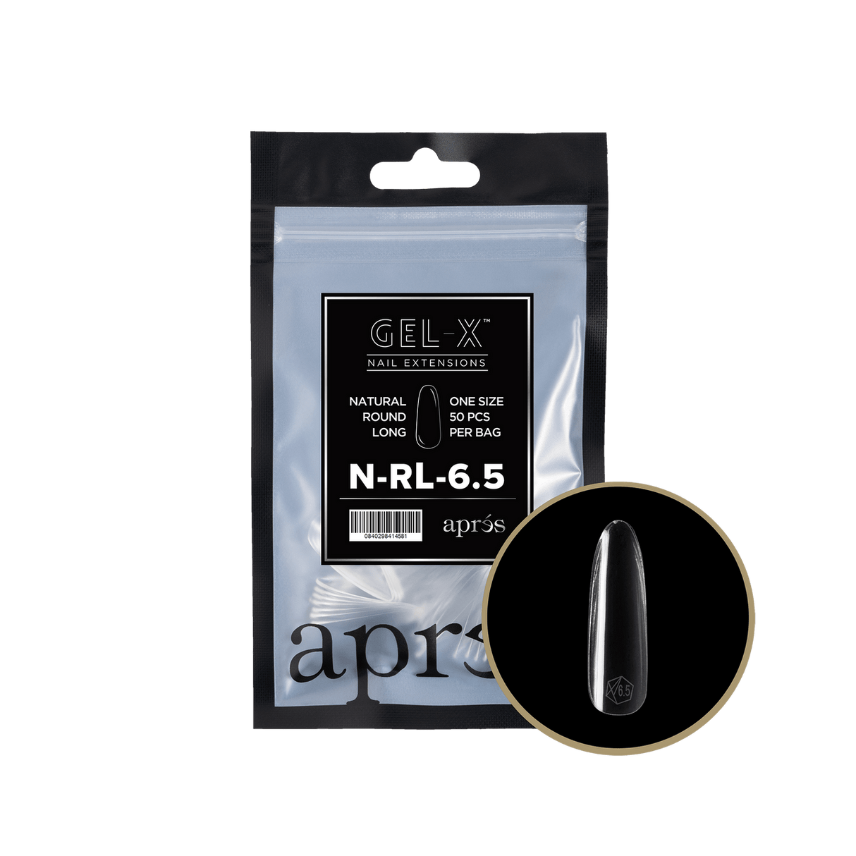 Apres Gel X™ Refill Bags (50pcs) Natural Round Long Tips