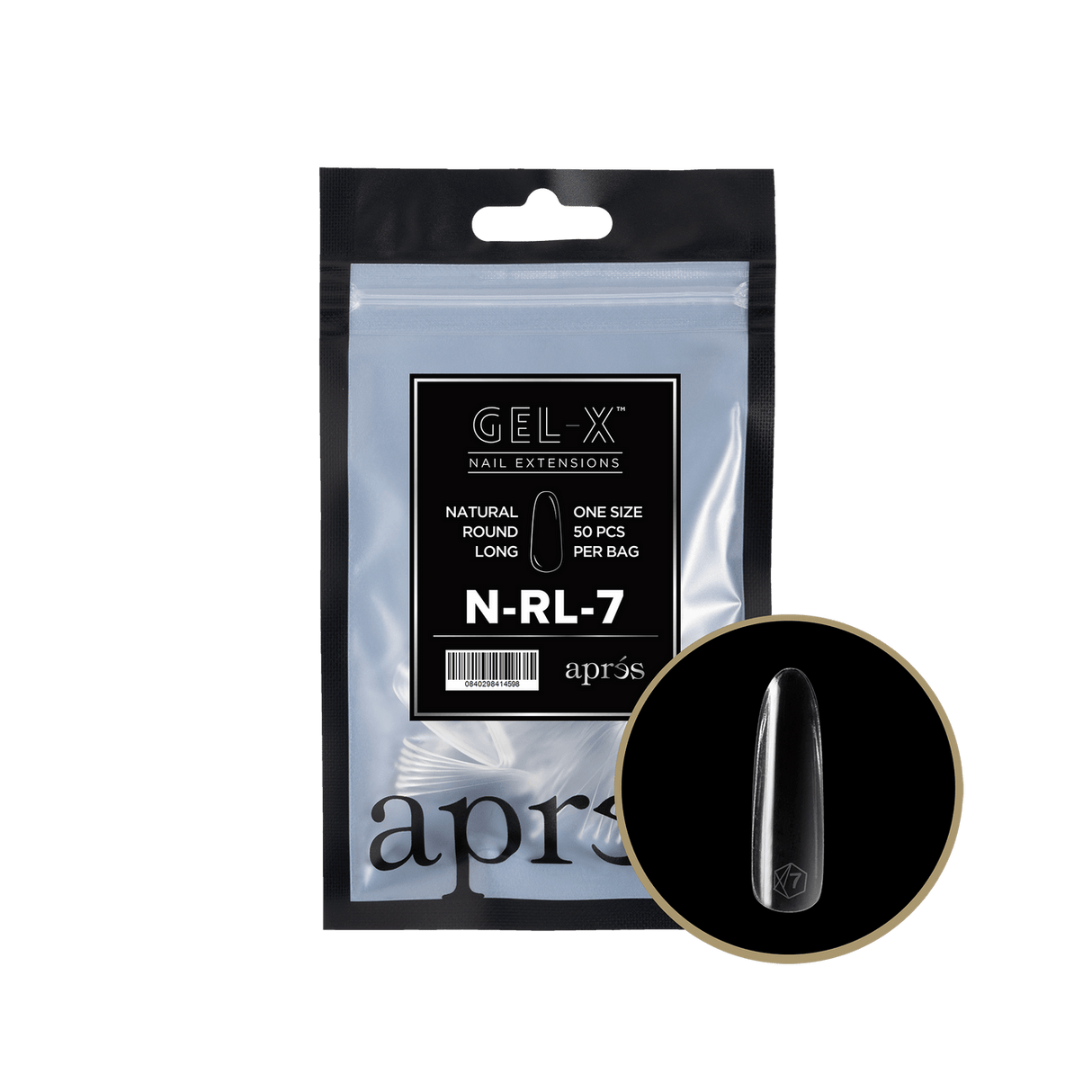 Apres Gel X™ Refill Bags (50pcs) Natural Round Long Tips