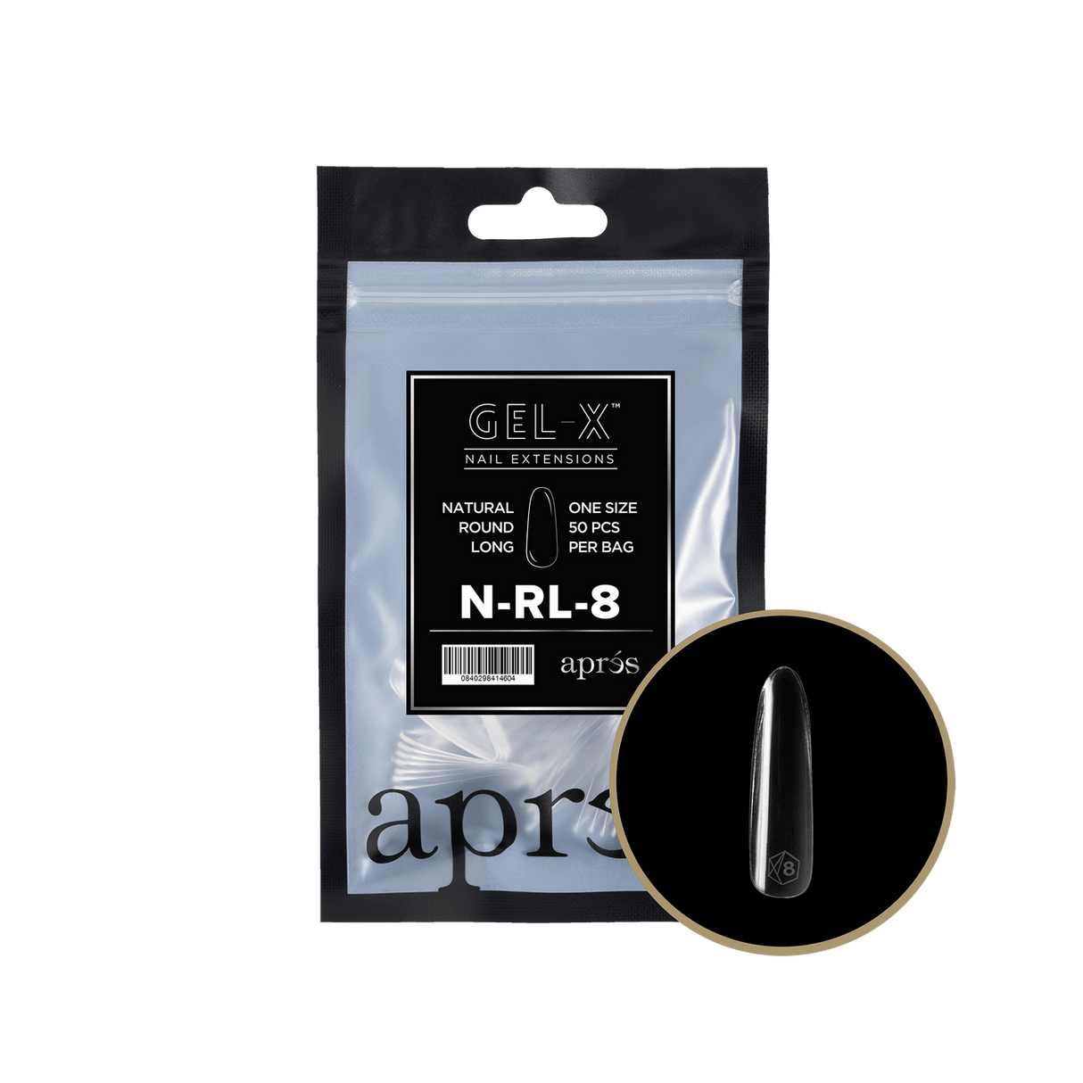 Apres Gel X™ Refill Bags (50pcs) Natural Round Long Tips