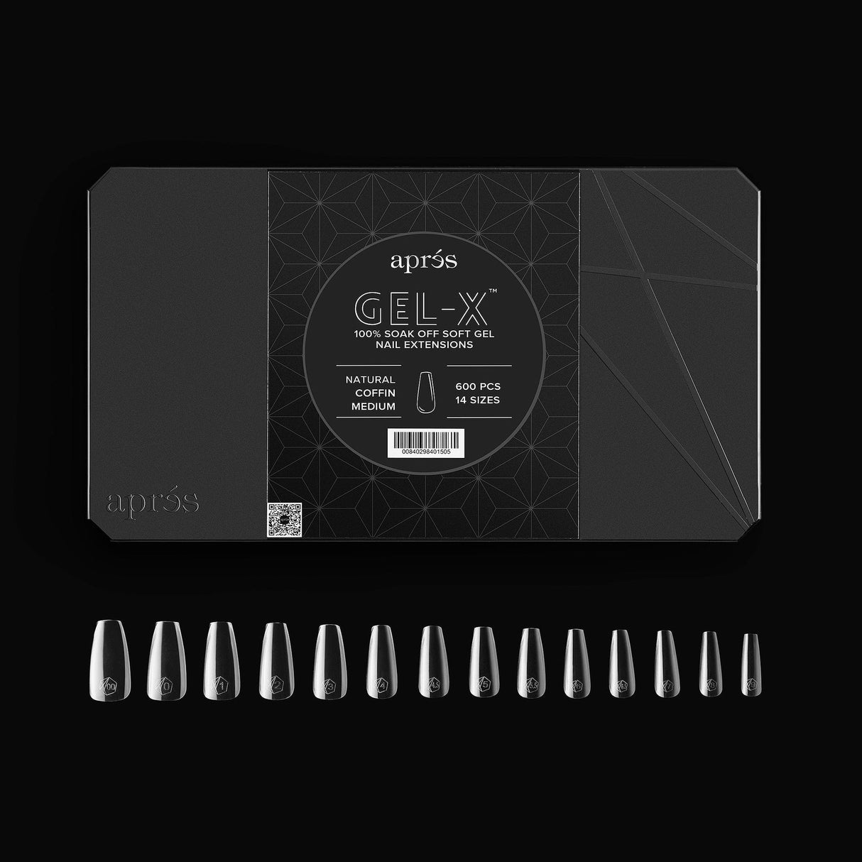 Apres Gel X™ Box of 600pcs 2.0 Natural Coffin Tips