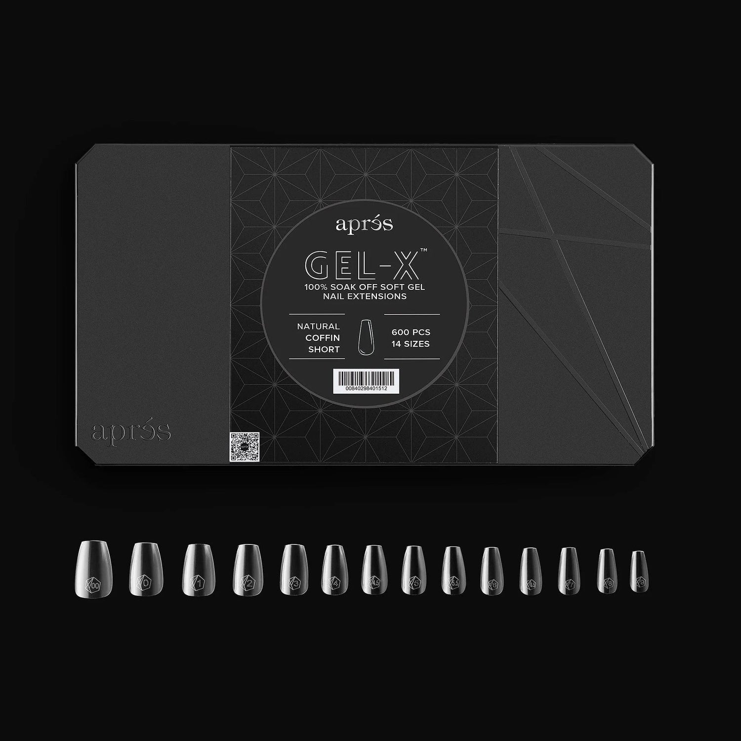 Apres Gel X™ Box of 600pcs 2.0 Natural Coffin Tips