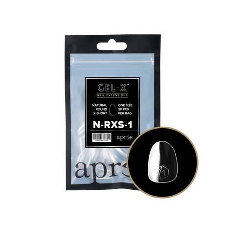 Apres Gel X™ Refill Bags (50pcs) Natural Round Extra Short Tips