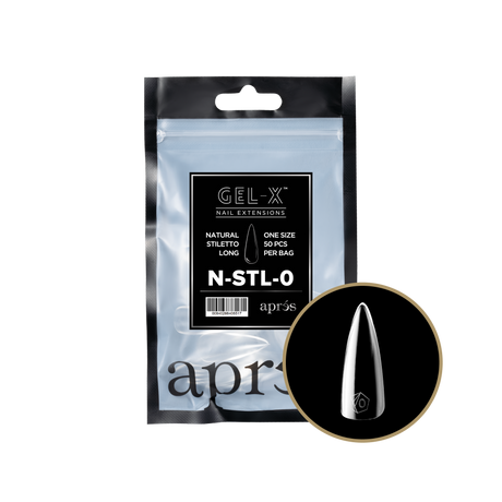 Apres Refill Bags (50pcs) Natural Stiletto Long