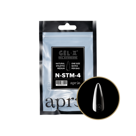 Apres Refill Bags (50pcs) Natural Stiletto Medium Tips