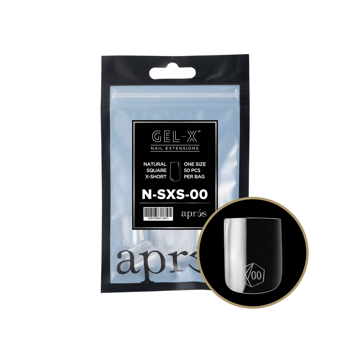 Apres Gel X™ Refill Bags (50pcs) Natural Square Extra Short Tips