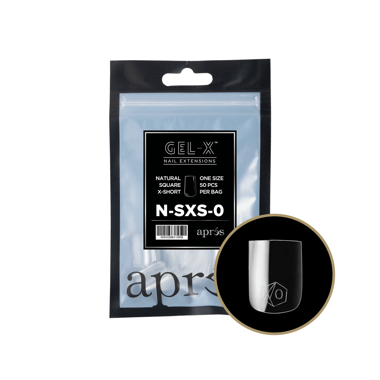 Apres Gel X™ Refill Bags (50pcs) Natural Square Extra Short Tips