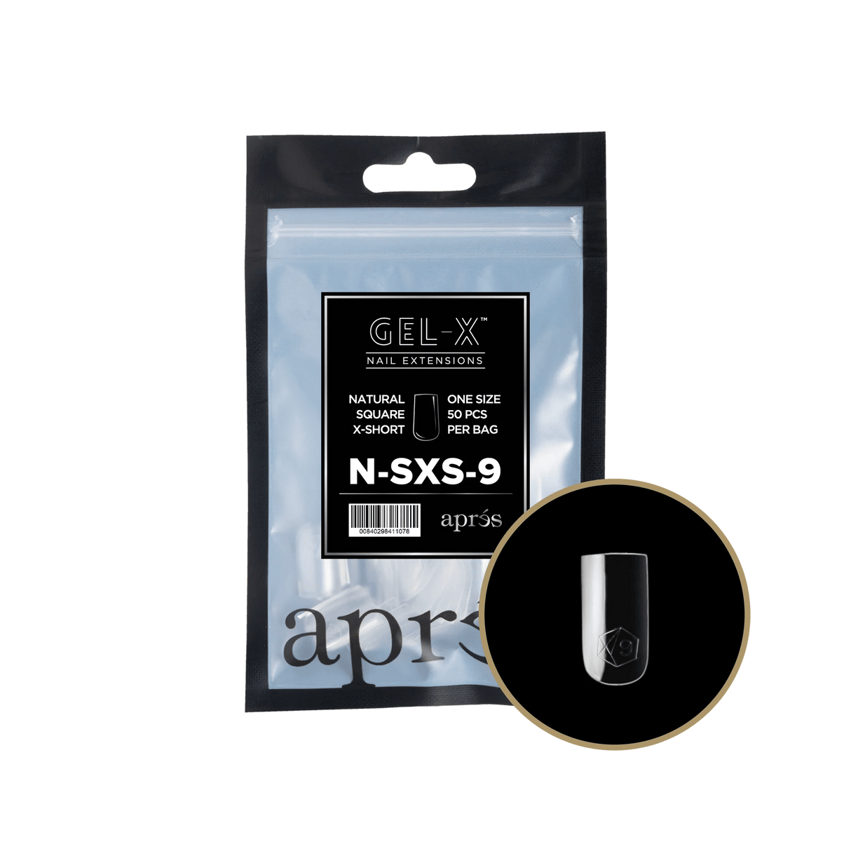 Apres Gel X™ Refill Bags (50pcs) Natural Square Extra Short Tips