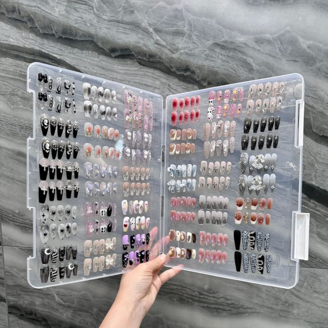 Nail Art Display Tools Storage Box (with Transparent Tape)