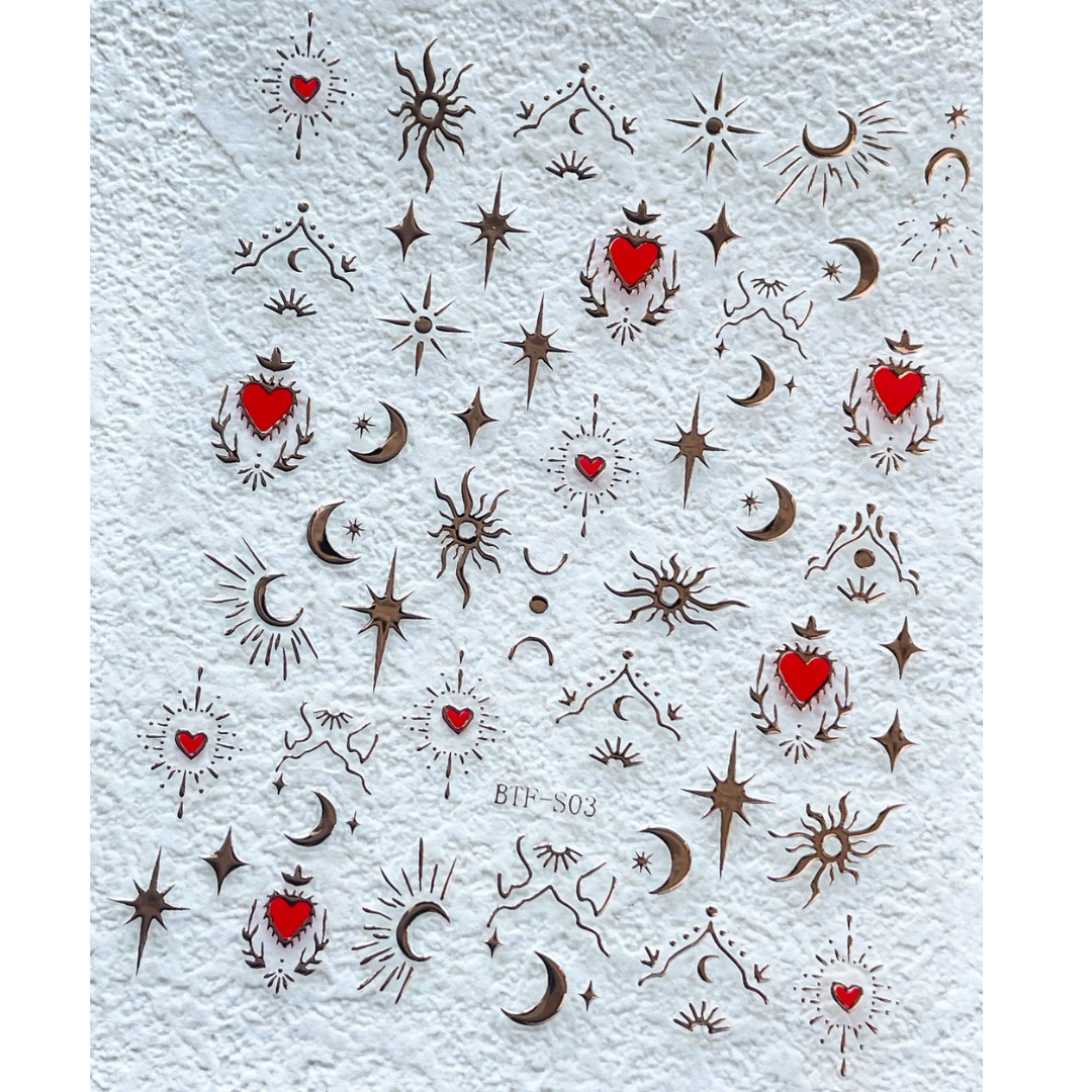 JNBS Nail Sticker Moon Star BTF-S03