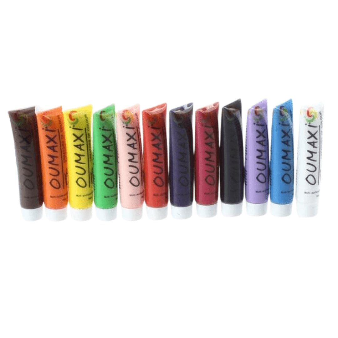 Oumaxi Acrylic Paint | High Definition Pigment Color (Set of 12 pcs)