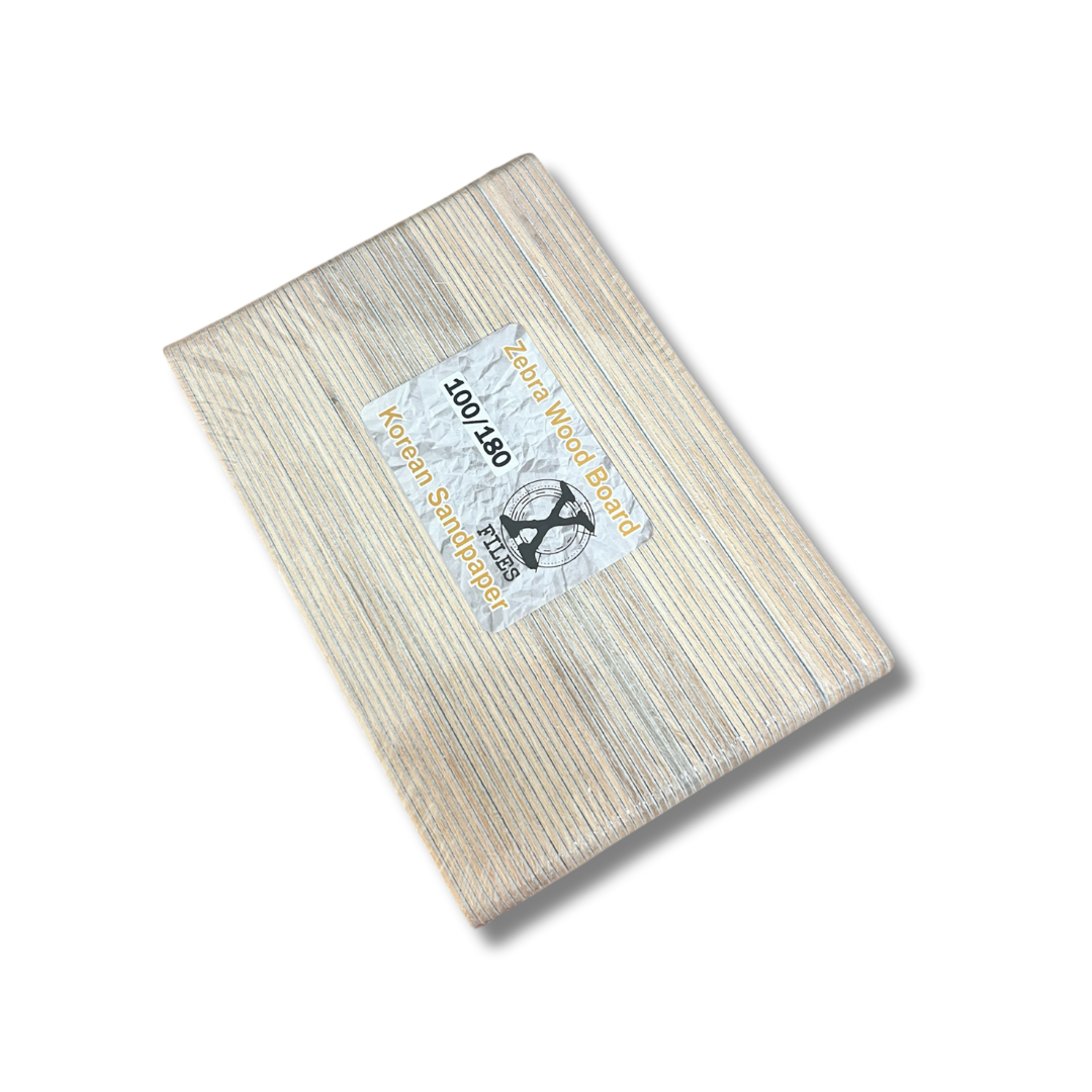Korean Sandpaper Regular Nail X File Wood Board - Zebra 100/180