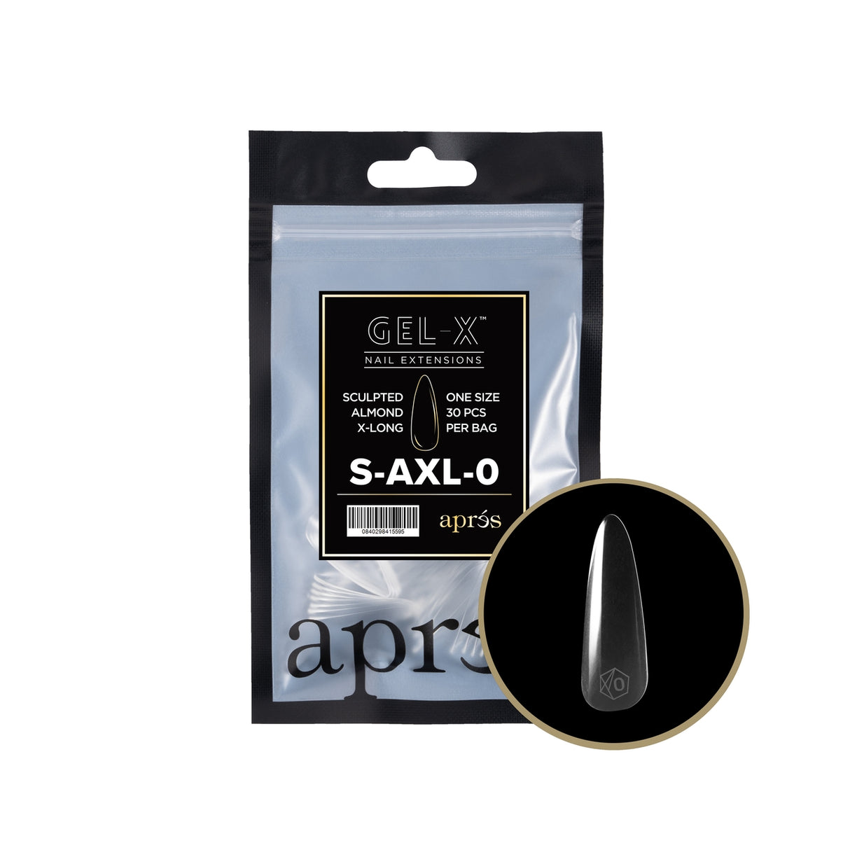 Apres Gel X™ Refill Bags (50pcs) Sculpted Almond Extra Long Tips