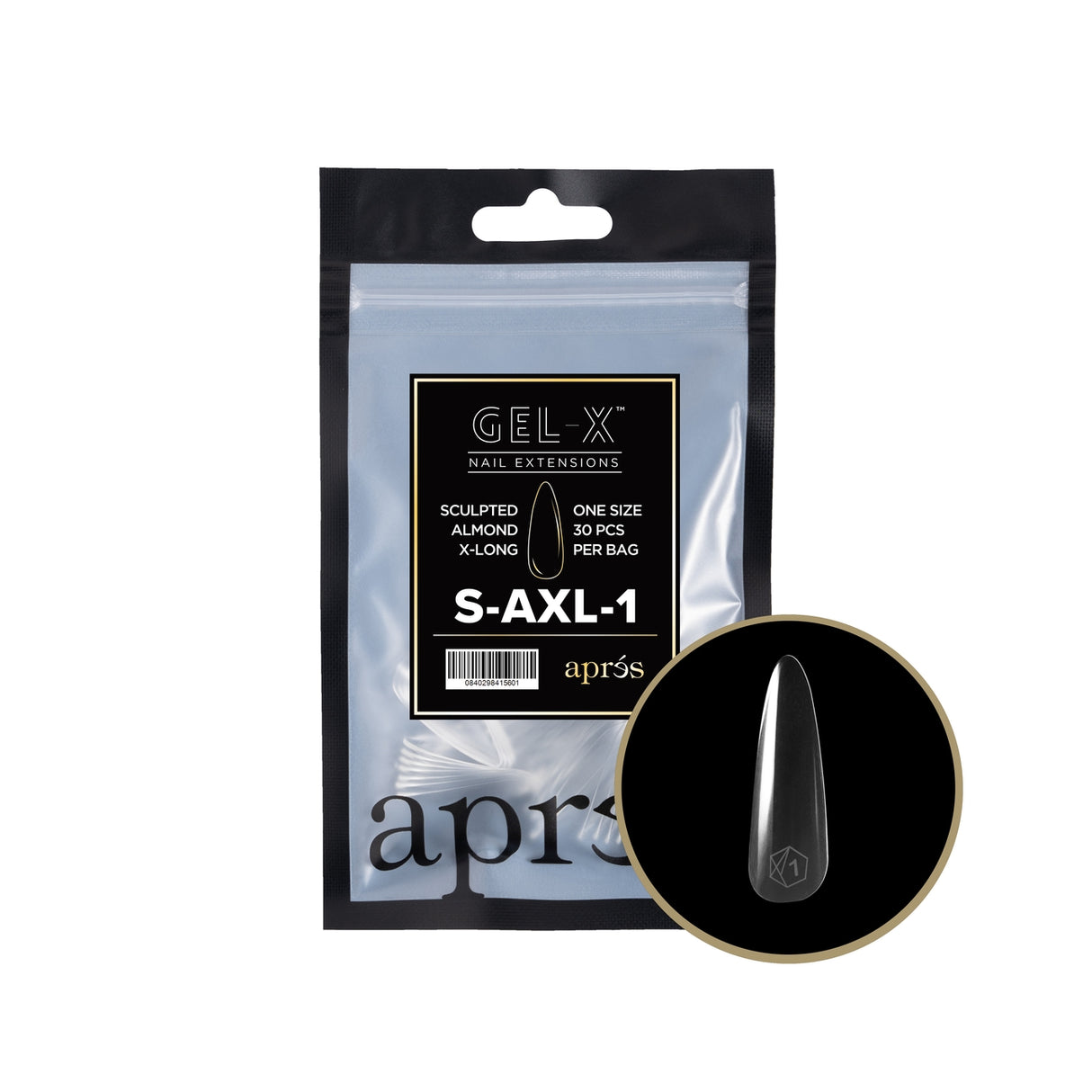 Apres Gel X™ Refill Bags (50pcs) Sculpted Almond Extra Long Tips
