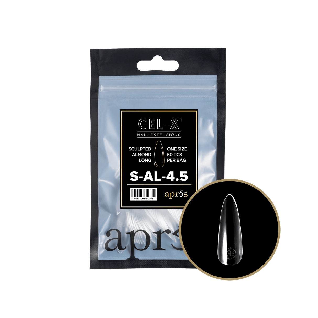 Apres Gel X™ Refill Bags (50pcs) Sculpted Almond Long Tips