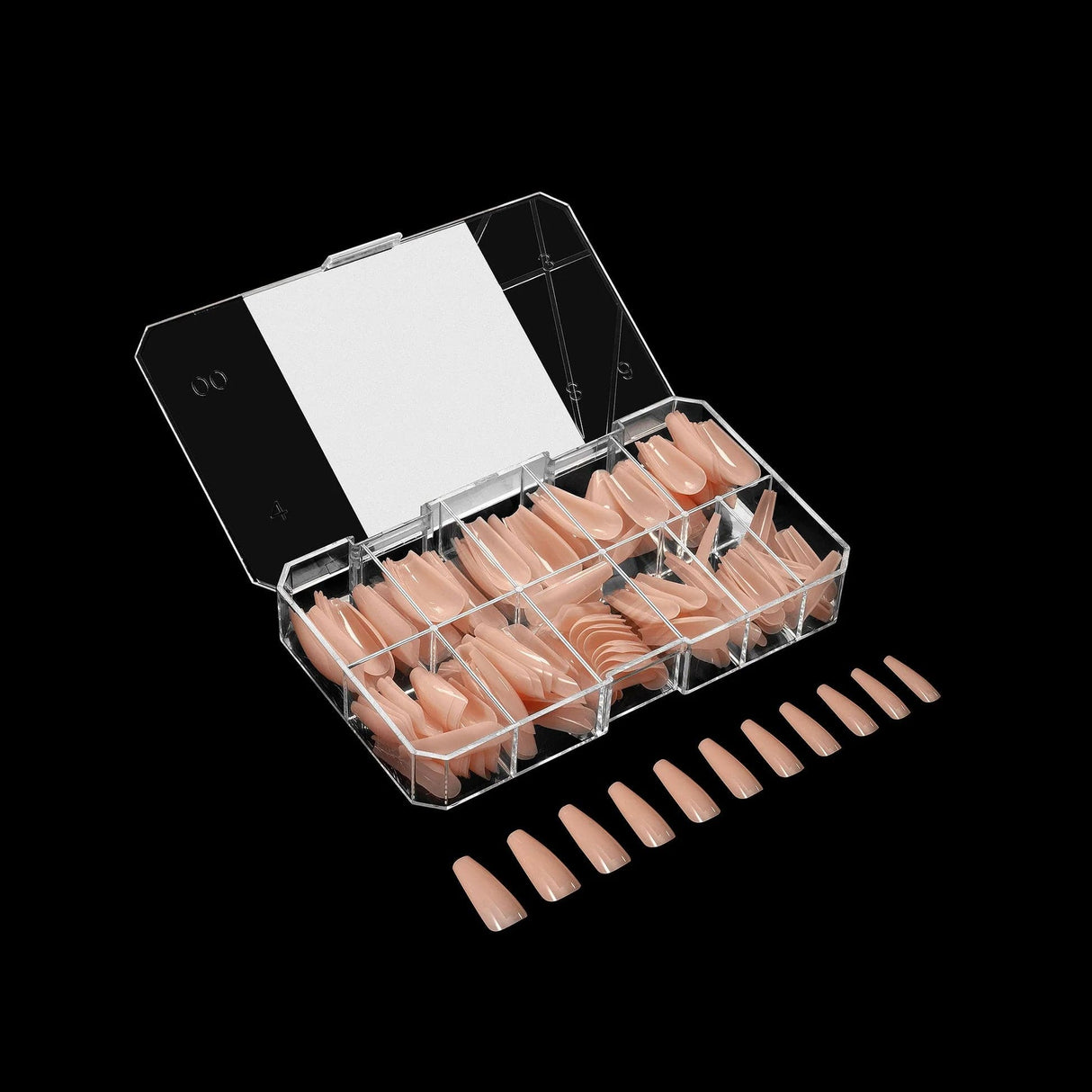 Apres Gel X™ NEUTRALS Box of 150pcs Emma Sculpted Coffin Long Tips