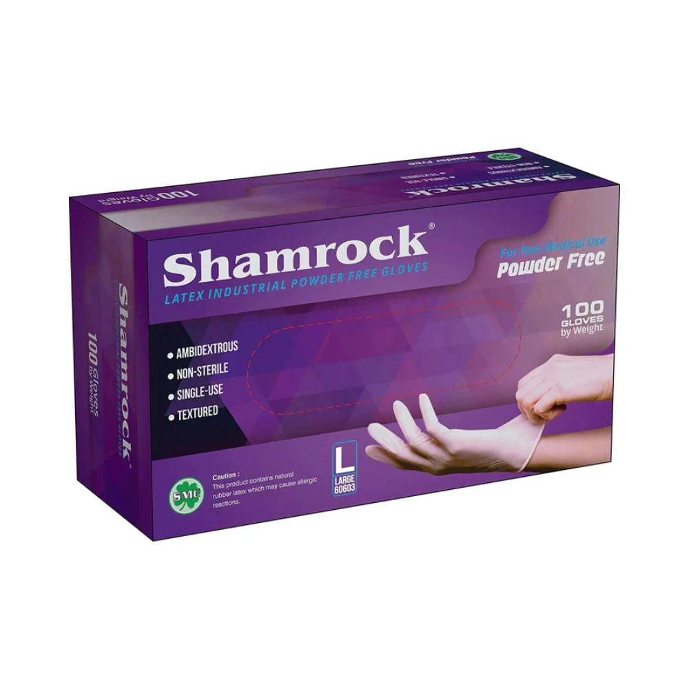 Shamrock Latex Industrial Powder Free Gloves