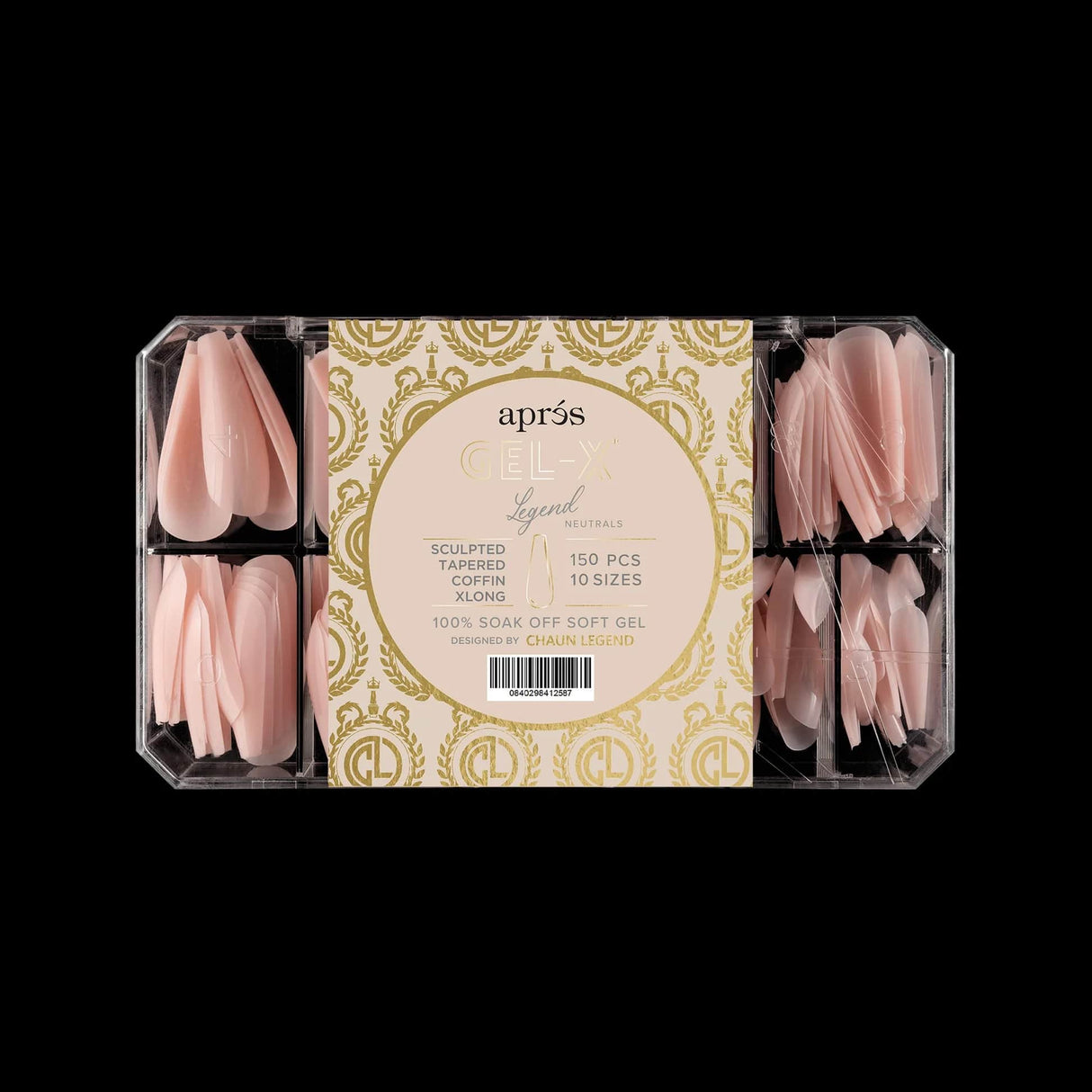 Apres Gel X™ NEUTRALS x Chaun Legend Sculpted Tapered Coffin Extra Long (Box of 150pcs)
