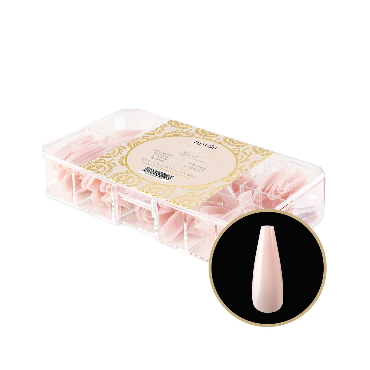 Apres Gel X™ NEUTRALS x Chaun Legend Sculpted Tapered Coffin Extra Long (Box of 150pcs)