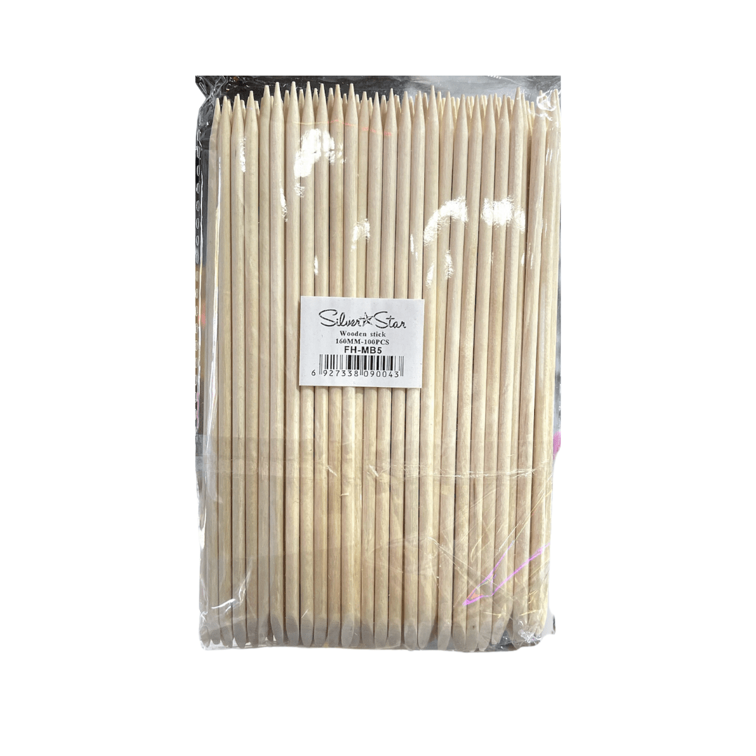 Silver Star Wooden Stick (Bag of 100pcs) 3 Sizes