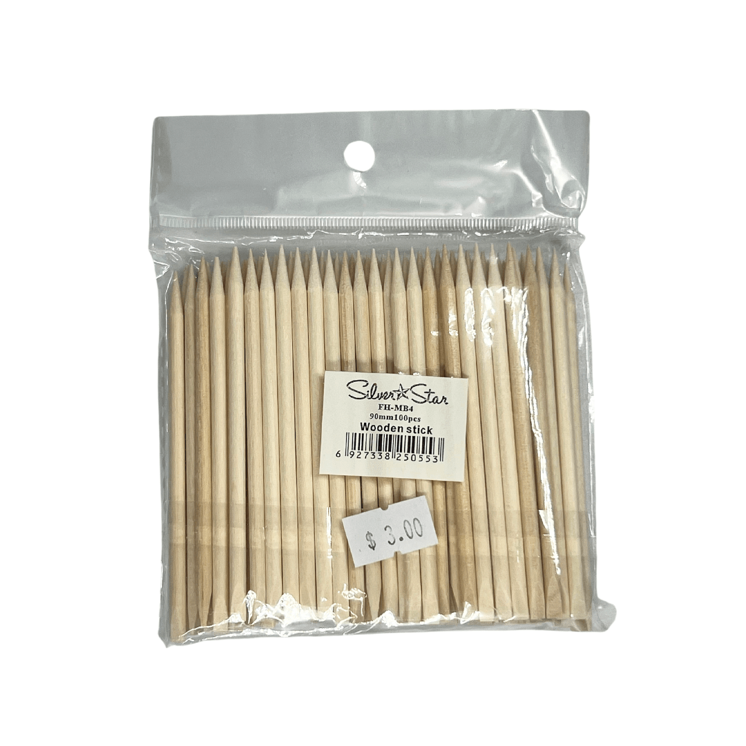 Silver Star Wooden Stick (Bag of 100pcs) 3 Sizes