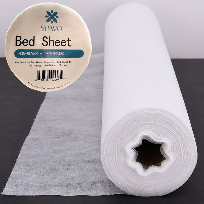 SPAVO Professional Non-Woven Perforated Bed Sheets 30GSM Roll 80 x 180cm 50pcs