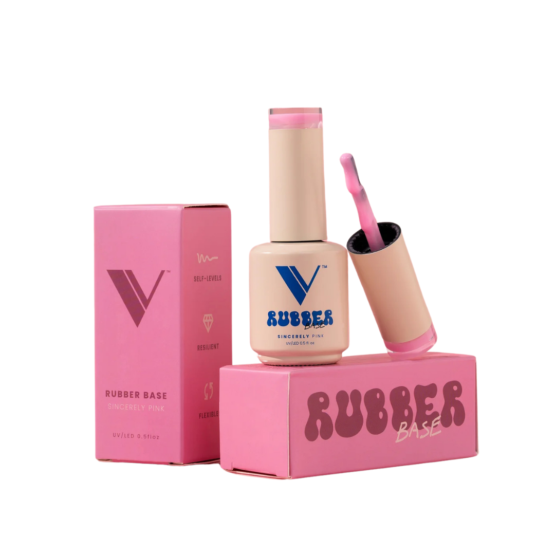 V Beauty Pure Rubber Base Sincerely Pink (0.5 oz)