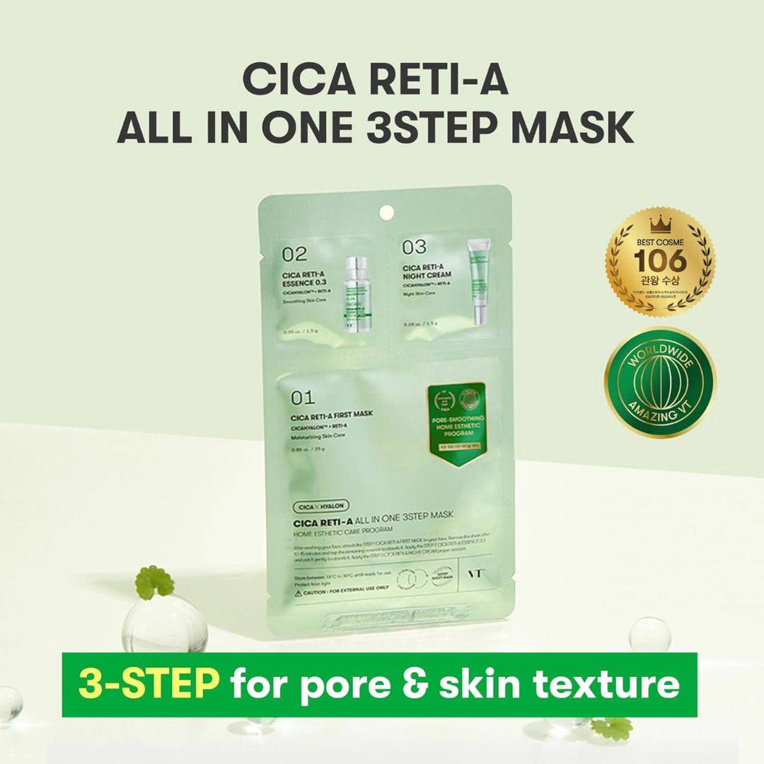 VT COSMETICS Cica Reti-A All In One 3 Step Mask