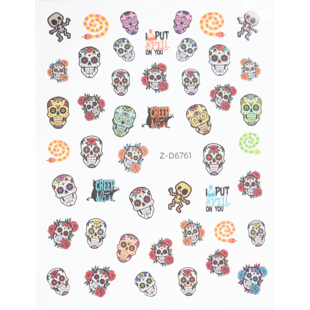 JNBS Nail Sticker Halloween Skeleton