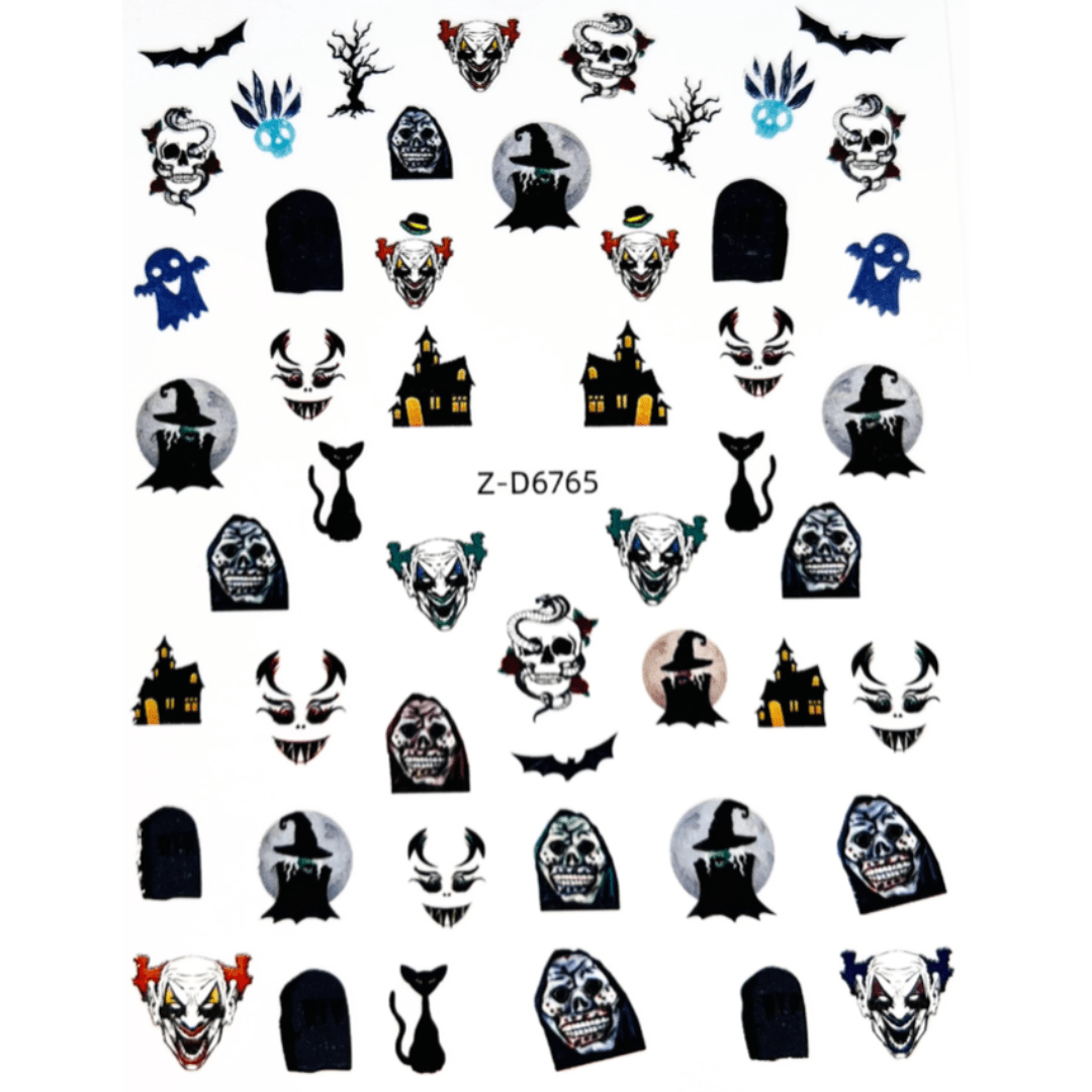 JNBS Nail Sticker Halloween Skeleton
