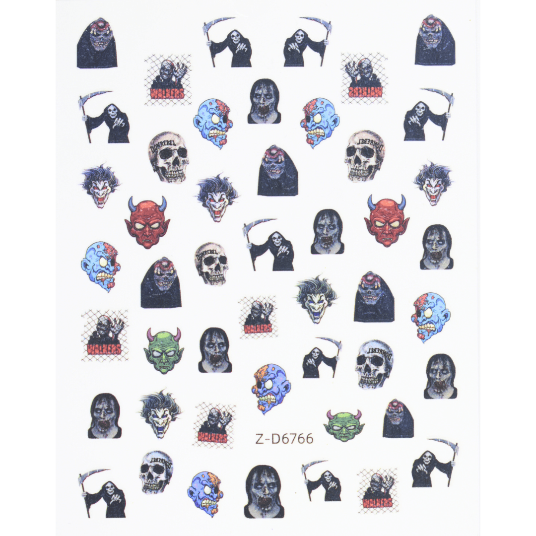 JNBS Nail Sticker Halloween Skeleton