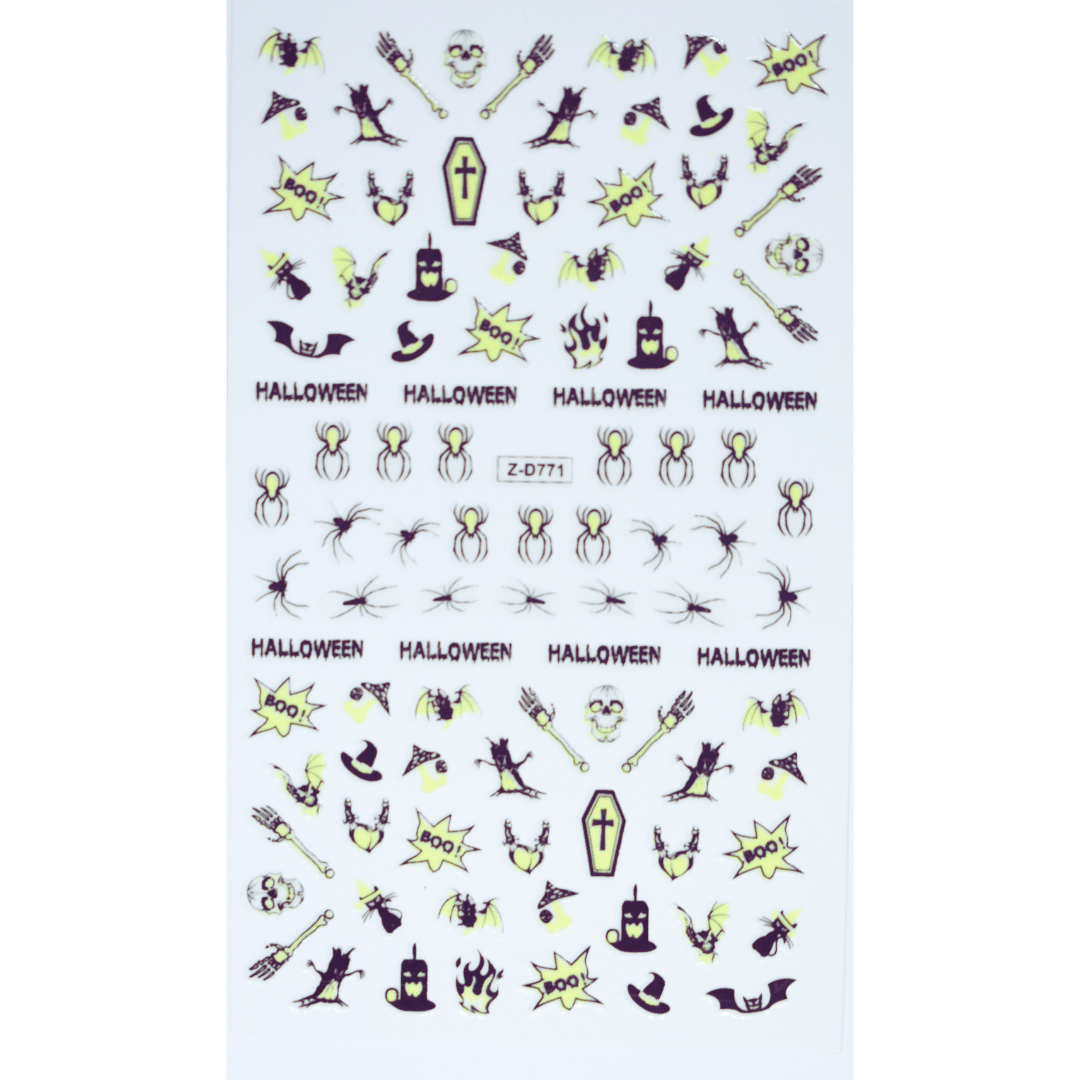 JNBS Nail Sticker Halloween Glow In The Dark