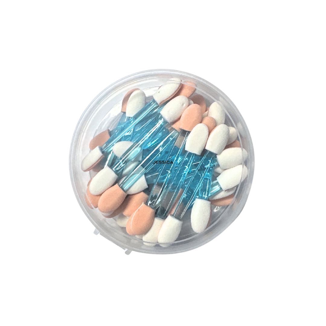 JNBS Double End Nail Chrome Powder Brush Sponge Applicators