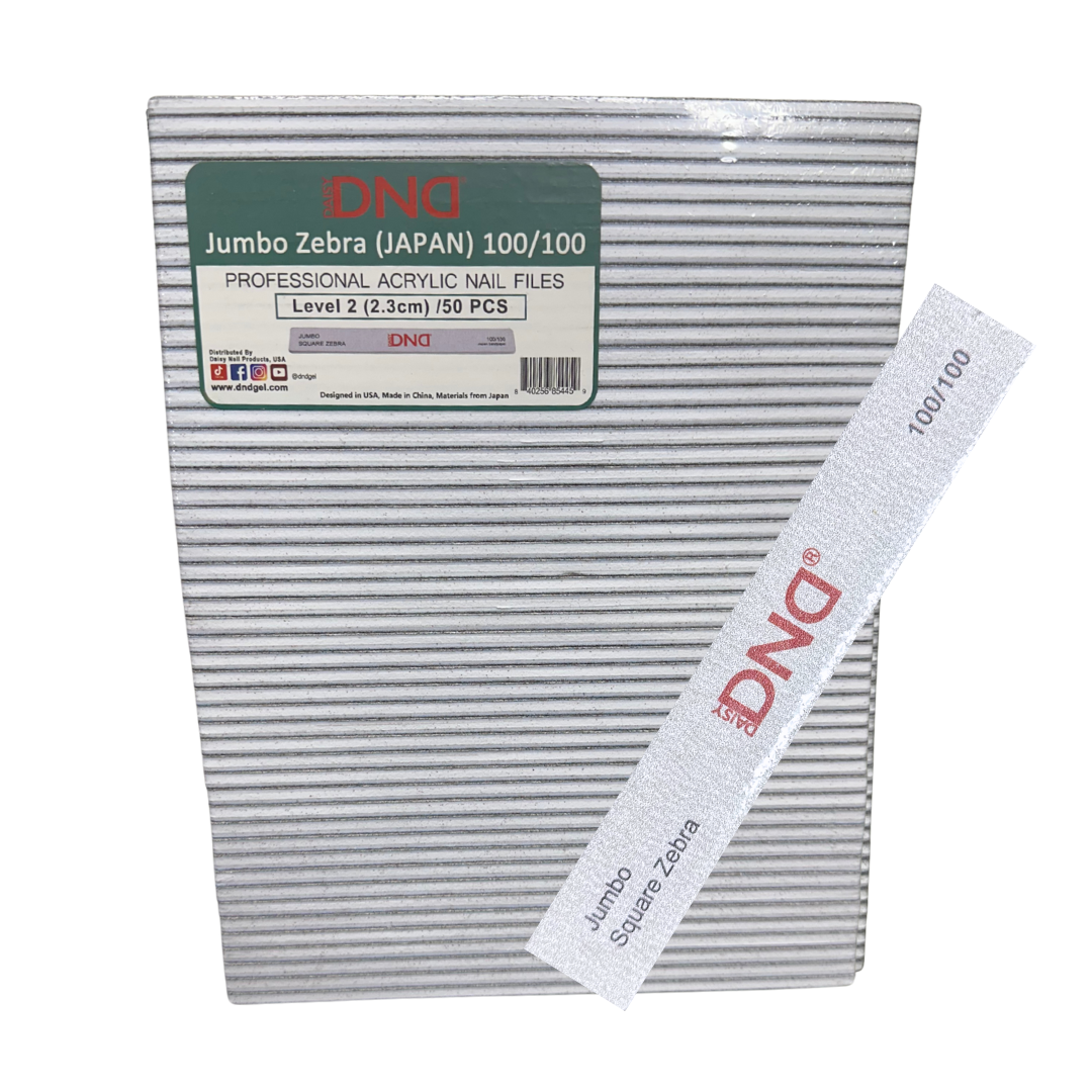 DND Professional Acrylic Nail Files Jumbo Square Zebra