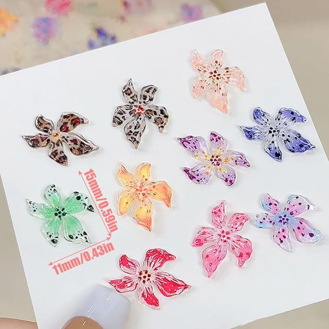 JNBS 3D Flower Nail Charm (50 pcs) - Assorted Styles (8613)