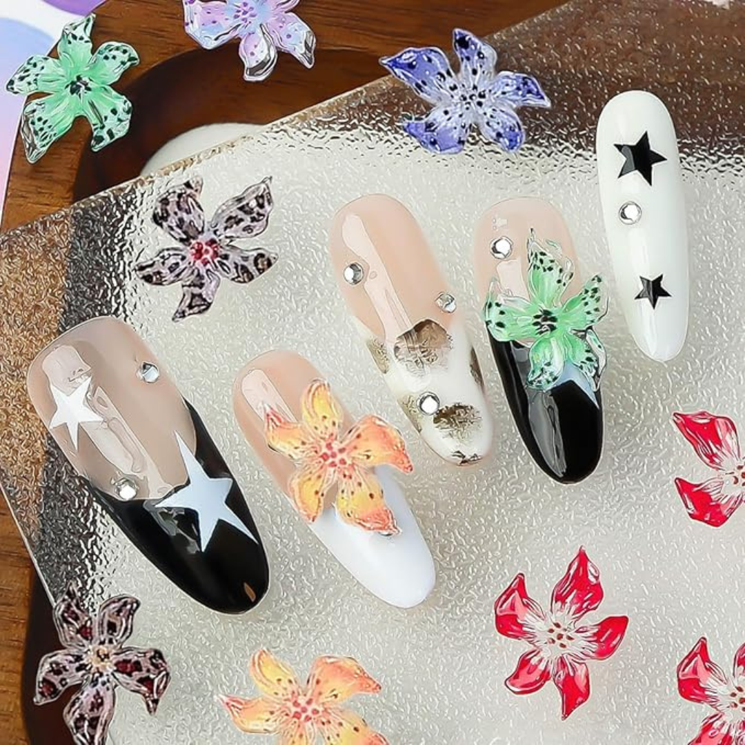 JNBS 3D Flower Nail Charm (50 pcs) - Assorted Styles (8613)