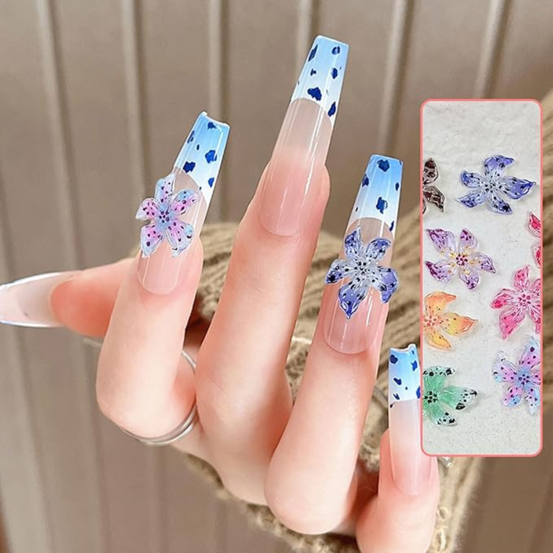 JNBS 3D Flower Nail Charm (50 pcs) - Assorted Styles (8613)