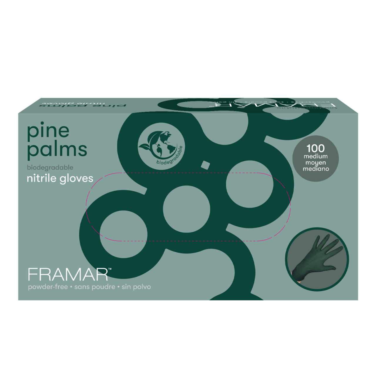Pine Palms Biodegradable Nitrile Gloves (3 Sizes)
