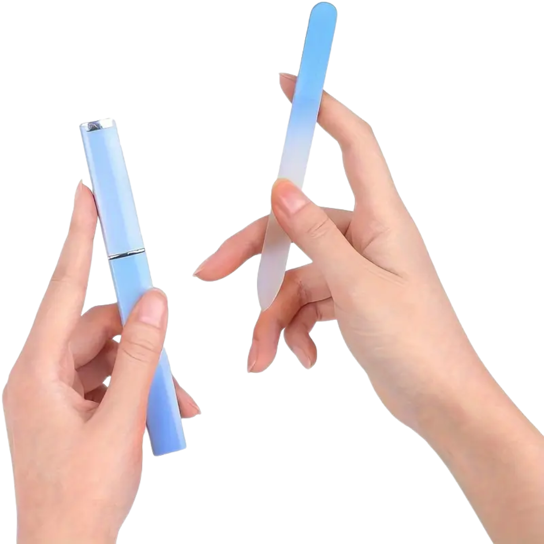 JNBS Glass Nail File with Carrying Case Blue