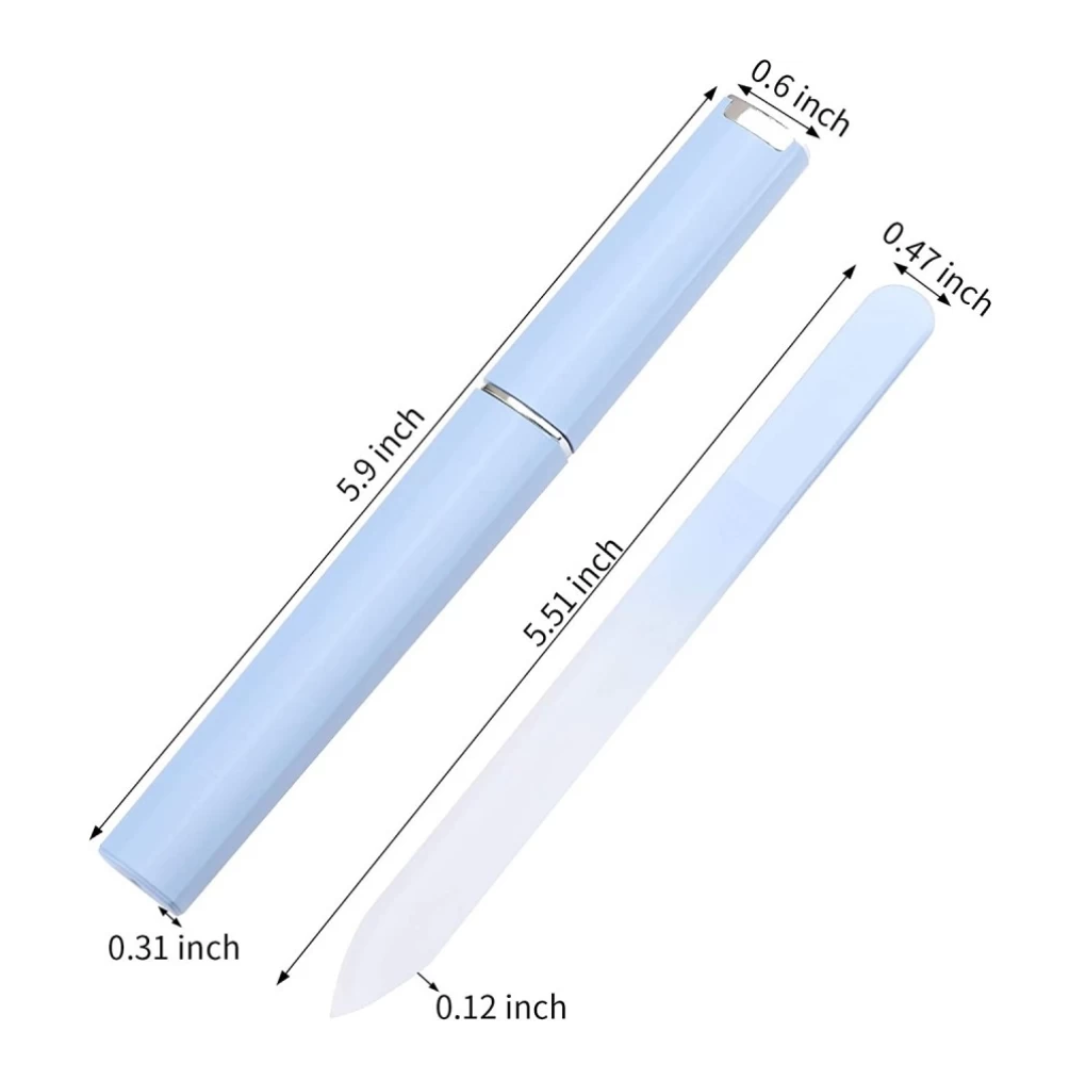 JNBS Glass Nail File with Carrying Case Blue