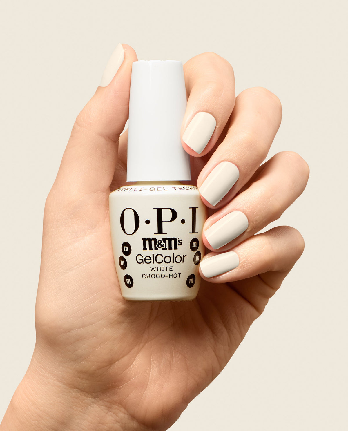 OPI x M&M'S Gel Nail Polish - White Choco-hot (HPT11)