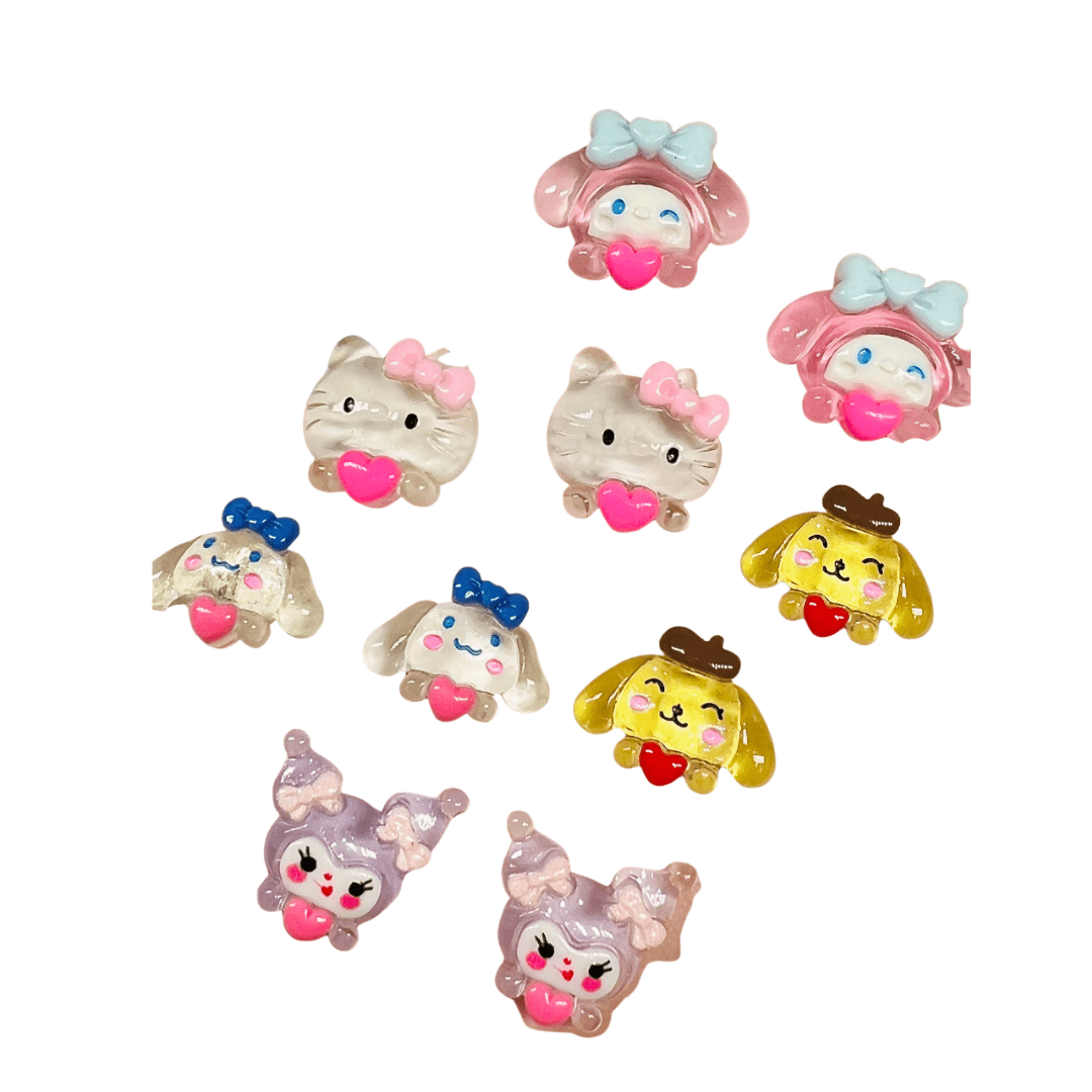 JNBS Nail Charm Kawaii Puppy & Hello Kitty