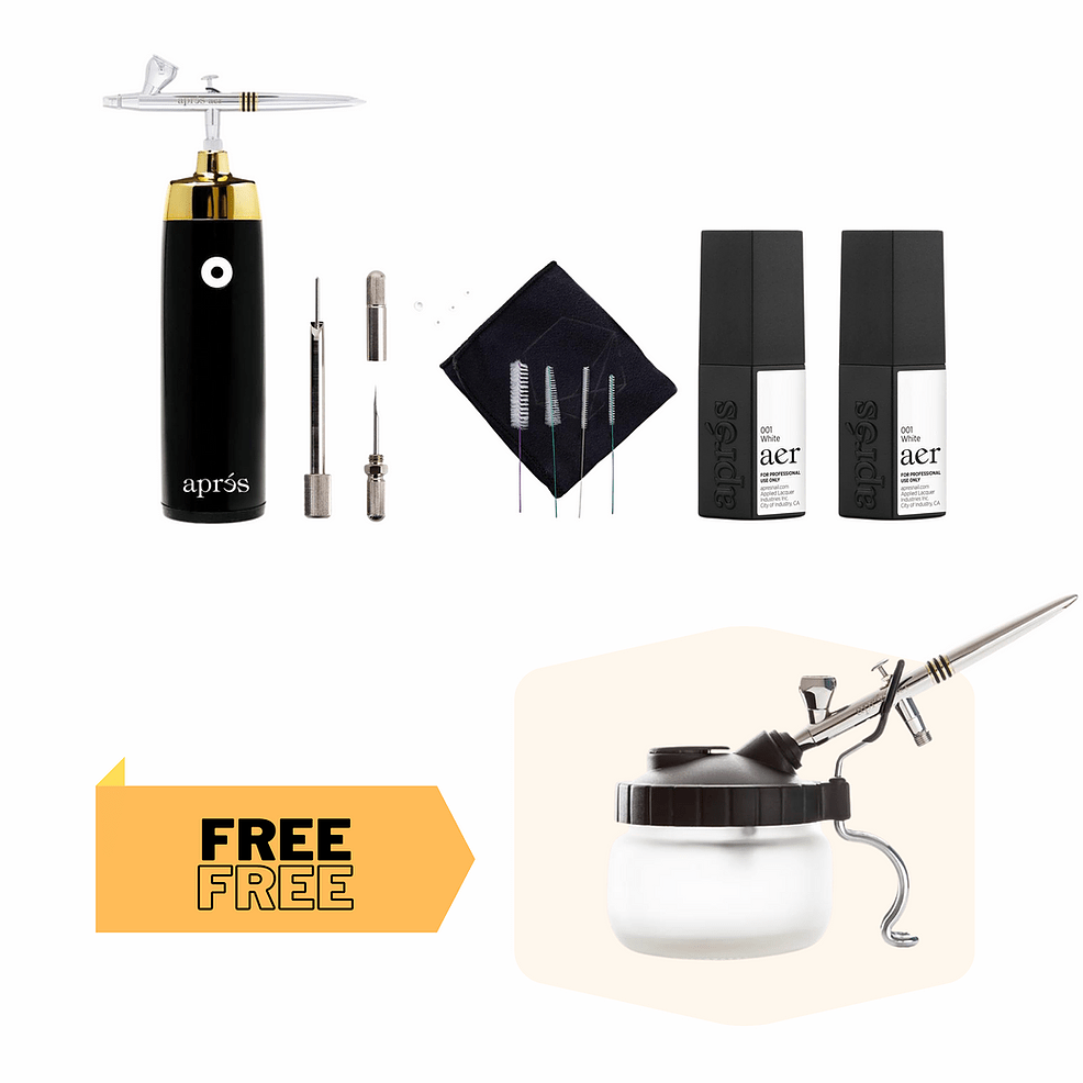 Apres AER Airbrush SET with FREE 1 Gel Cleaning Pot