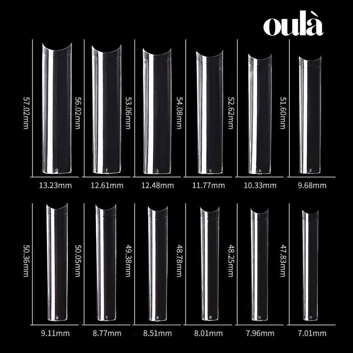 Oulà SQUARE 4XL NO C CURVE Refills (Bag of 50pcs) Clear