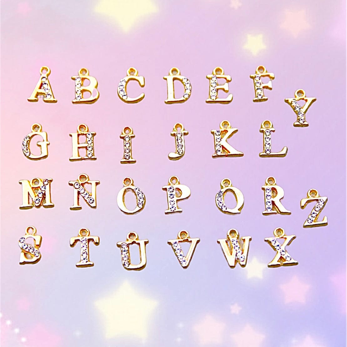 JNBS Nail Piercing Charm 08 Gold Alphabet/ Letter (2pcs)
