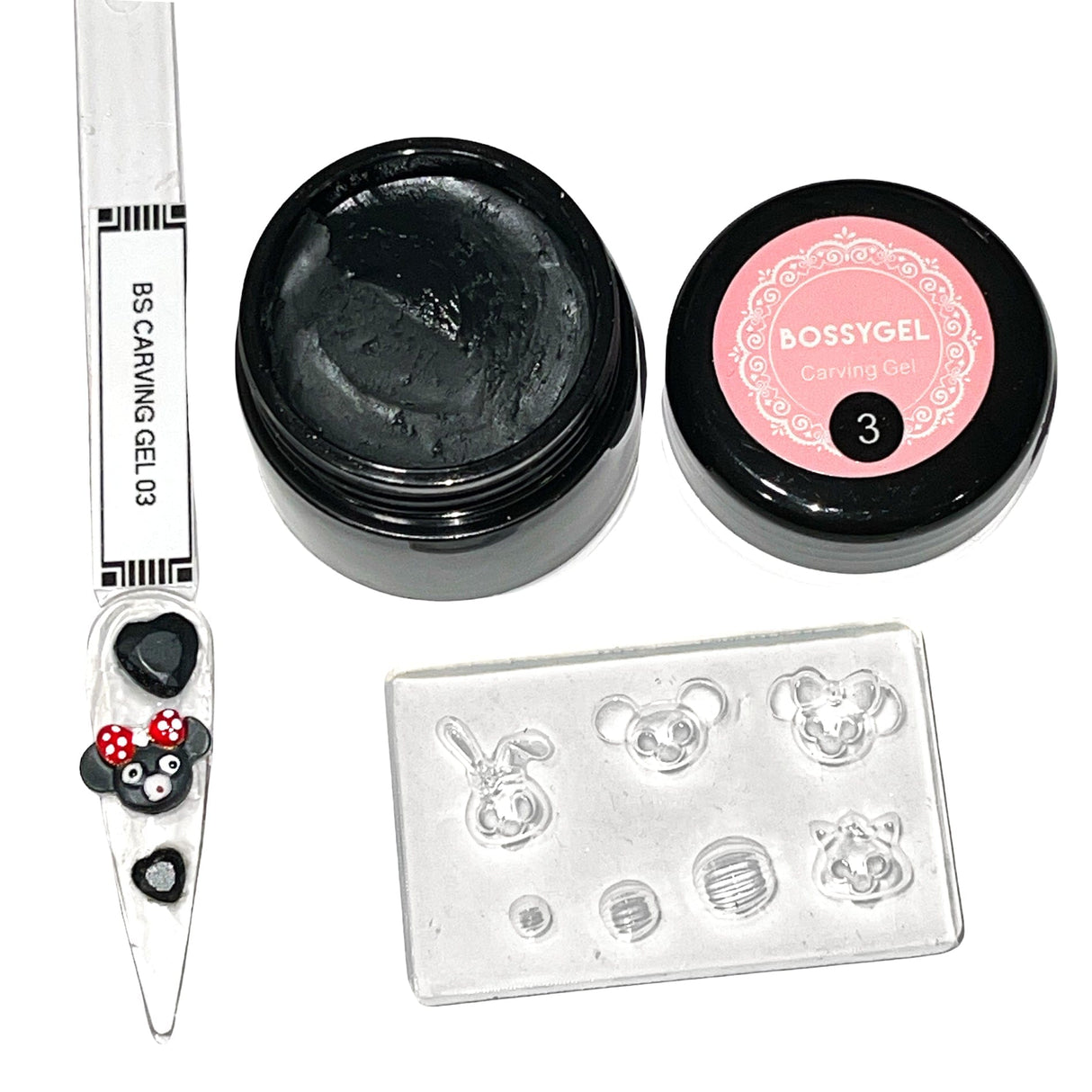 BOSSY Gel 3D CARVING Sculpture 03 BLACK (8g)