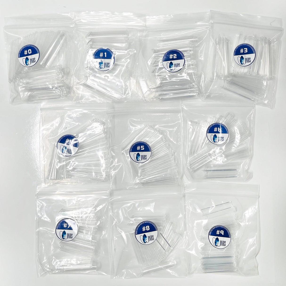 JNBS Designer Tips Square XL C Curve Tip Refills (Bag of 50pcs) Clear