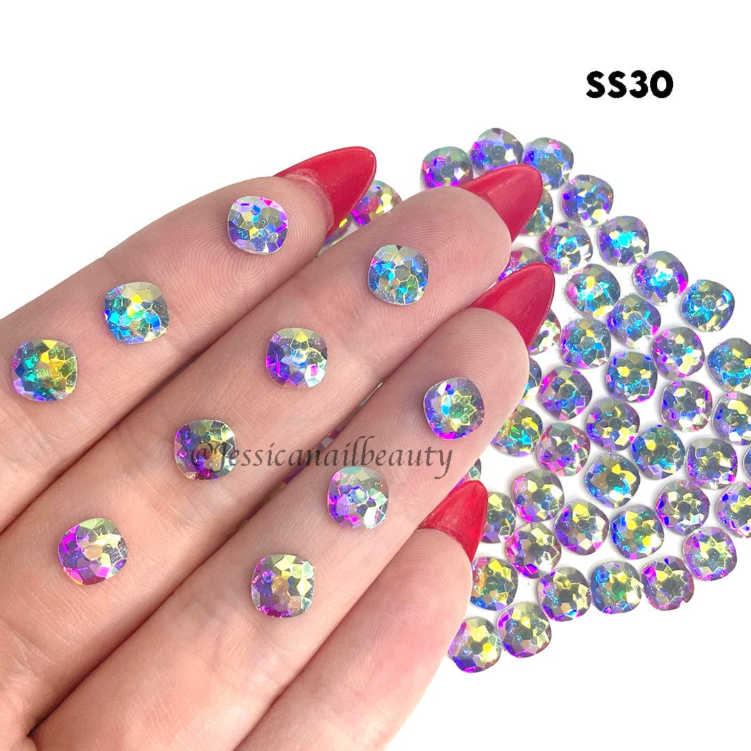 JNBS Crystal Rhinestone Chessboard Circle Flatback Crystal AB