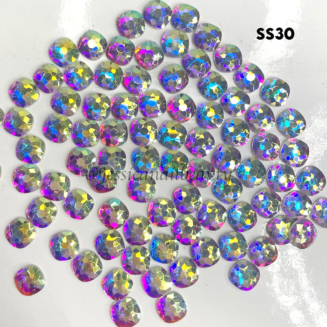 JNBS Crystal Rhinestone Chessboard Circle Flatback Crystal AB